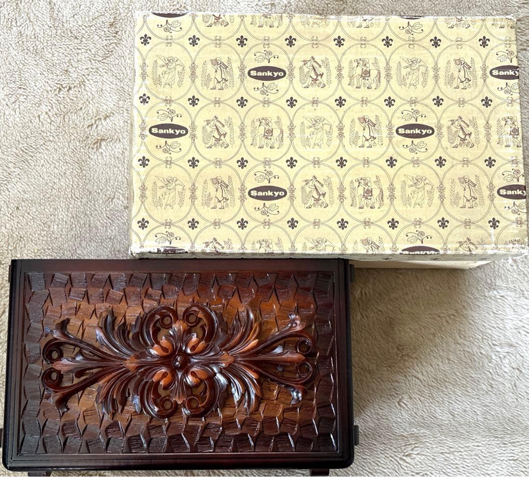 【新品未使用・ヴィンテージ】Sankyo オルゴール ジュエリーボックス　箱付き