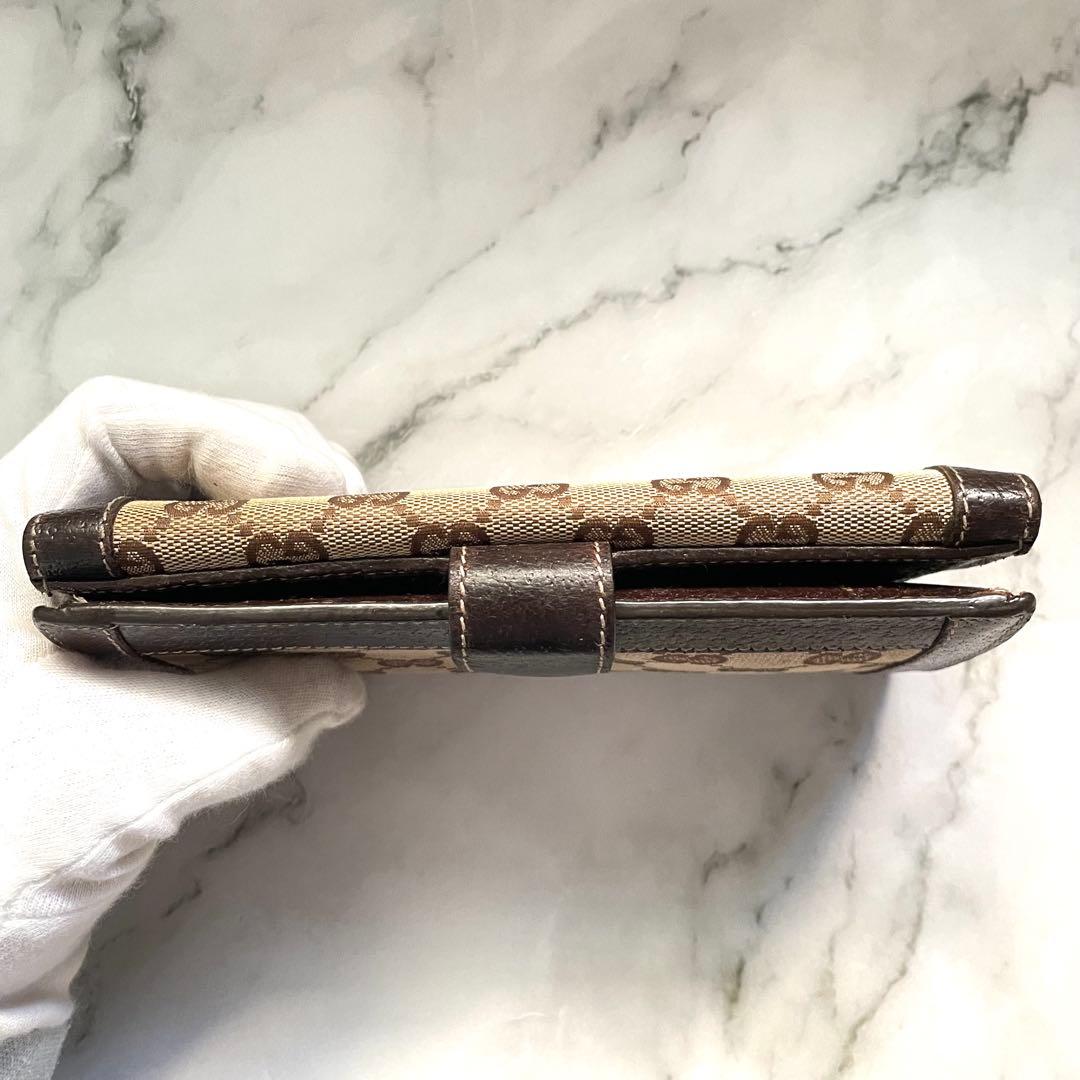 GUCCI GG キャンバス　スタッズ　Wホック　長財布　美品　1010-11