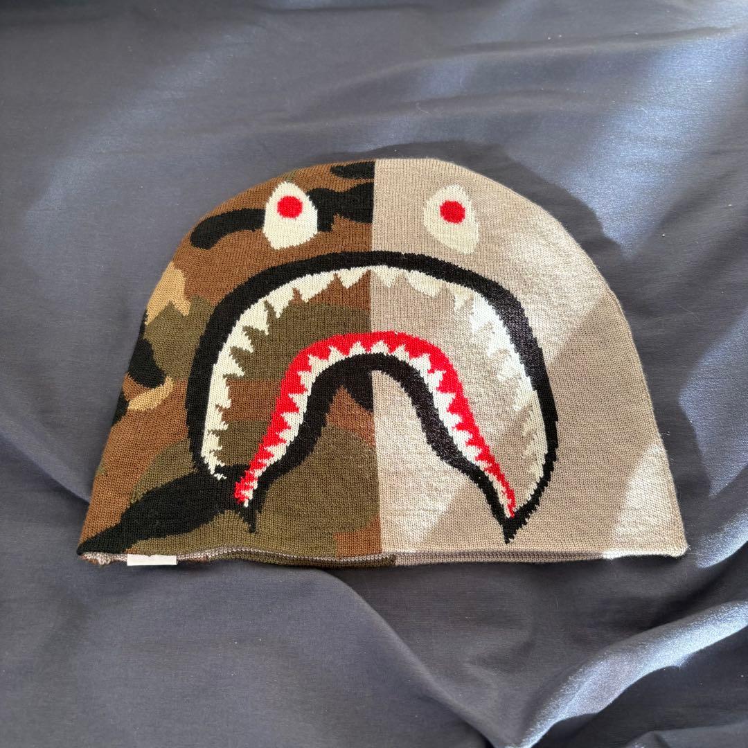 帽子 bape CAMO SHARK KNIT CAP
