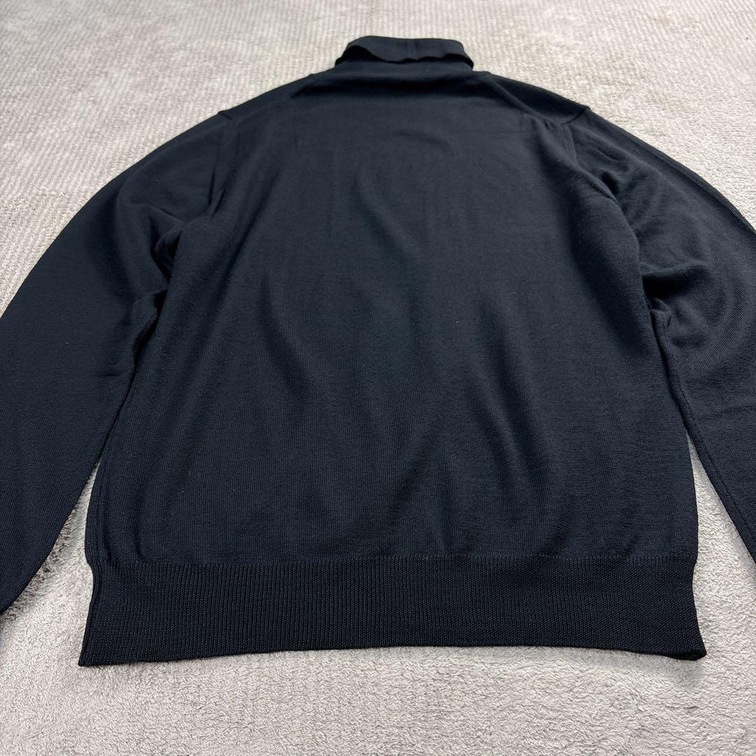 【未使用級】BEAMS F メリノウール タートルネックニット ブラック 46