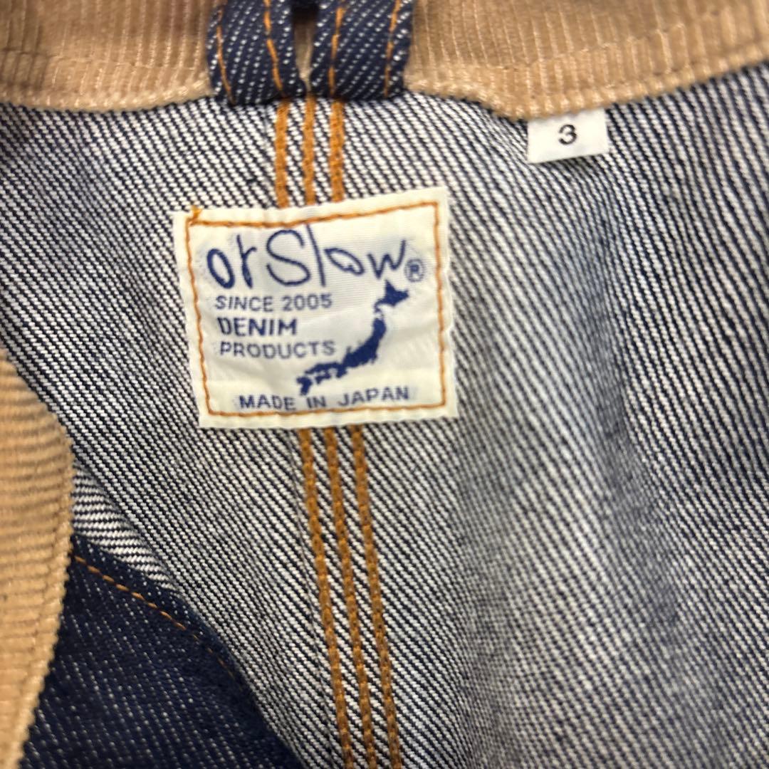 orSlow オアスロウ デニム カバーオール ジャケット コーデュロイ襟