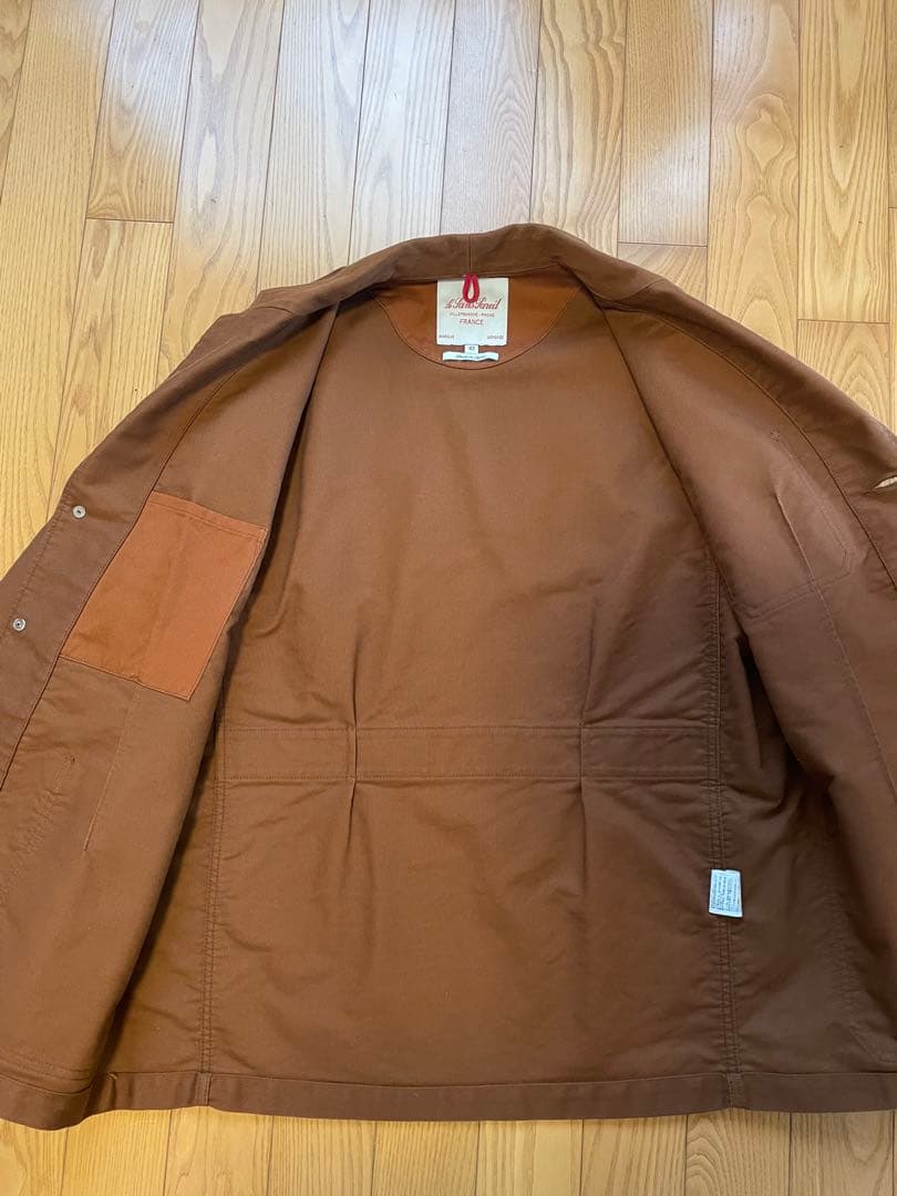 ルサンパレイユ モールスキン ラペル ワークジャケット 42 ブラウン 日本製