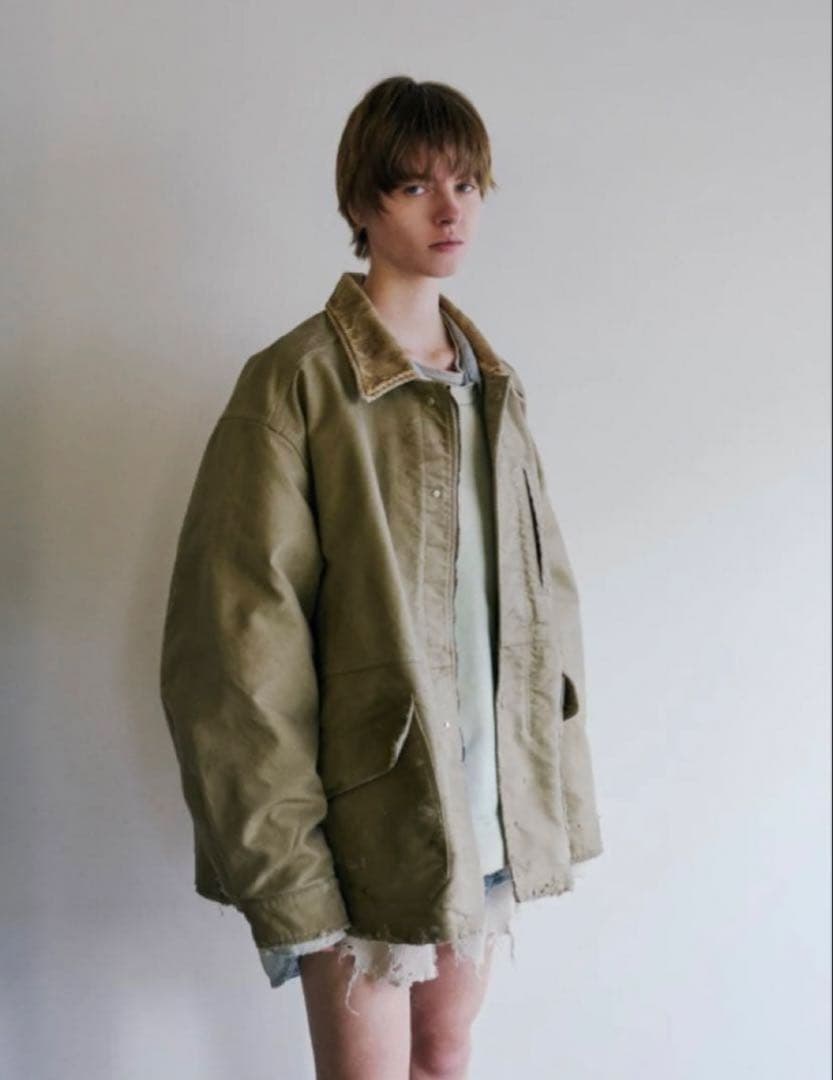 ジャケット・アウター ANCELLM MOLESKIN WORK JACKET(BEIGE)