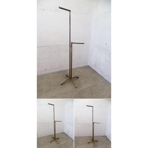 ゴールドカラー■ポールハンガースタンド/コードスタンド■二股ヴィンテージスタイル