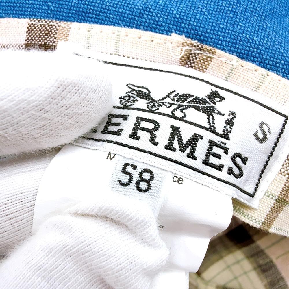 ◇エルメス◇コットン/ブルーデニム/58/キャスケット/帽子/キャップ/ブランド