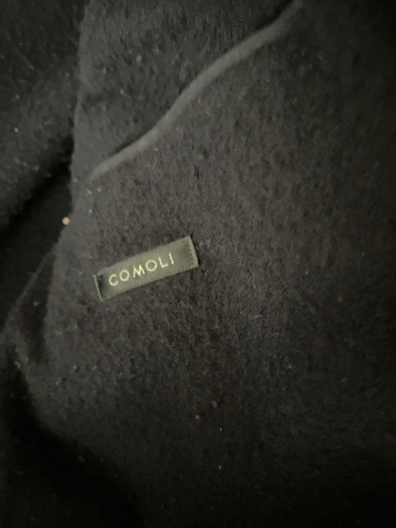 COMOLI コットン フーデッドコート