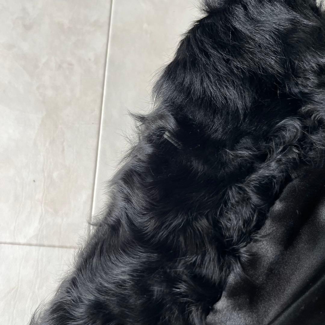 リアルラムファー カーリーラム 毛皮 ファーコート ブラック 黒 M ショート