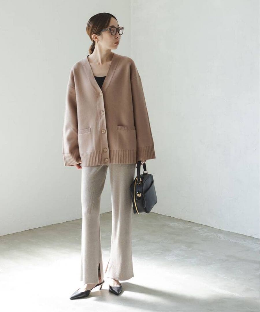 【美品】NOBLE ノーブル / スムース編みオーバーカーデ 24AW