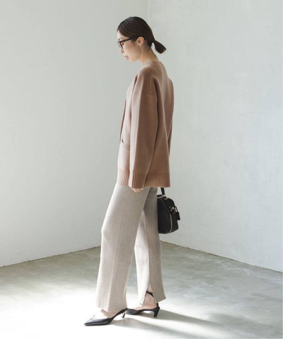 【美品】NOBLE ノーブル / スムース編みオーバーカーデ 24AW