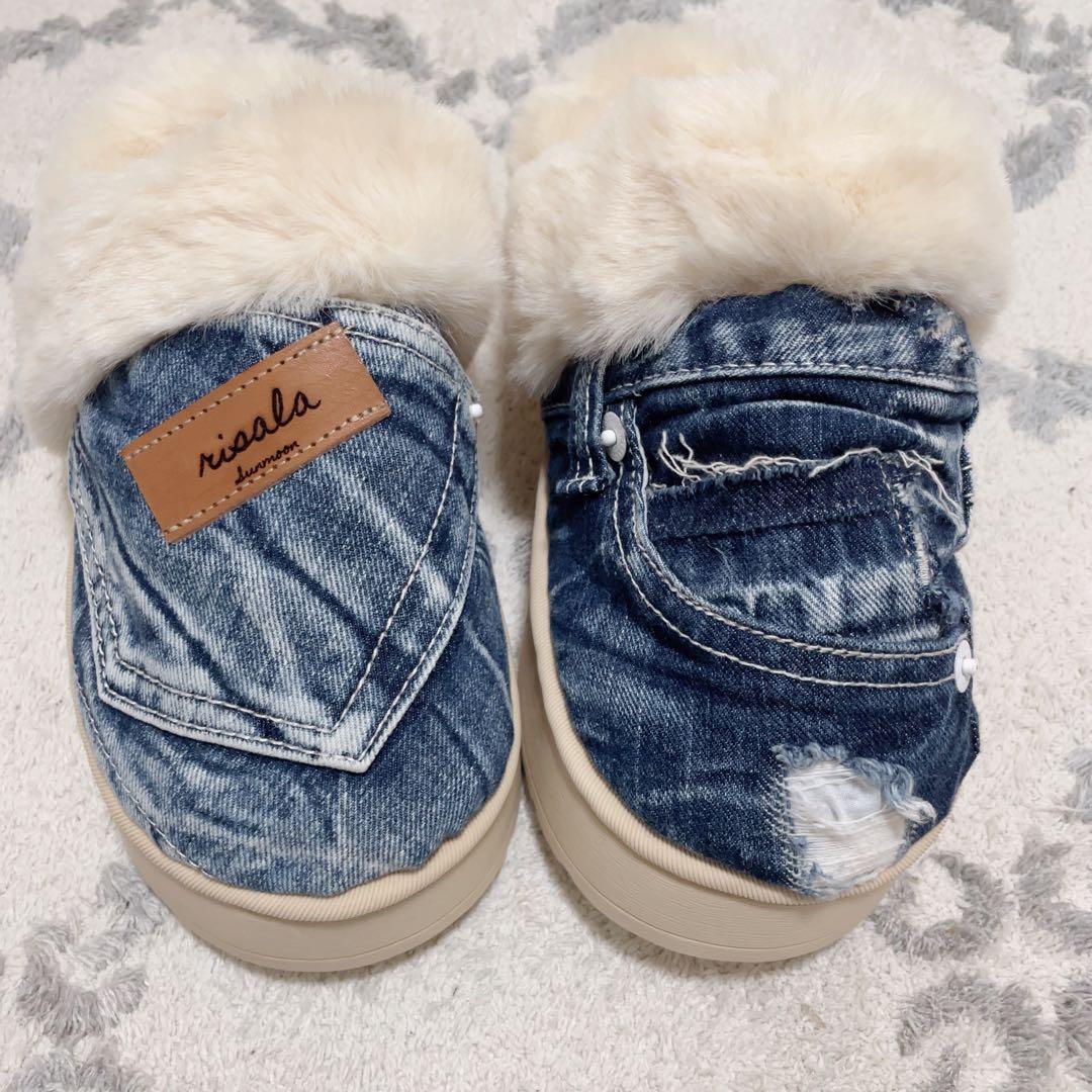 ☆専用☆3 点セット デニム リメイク ファー サンダル