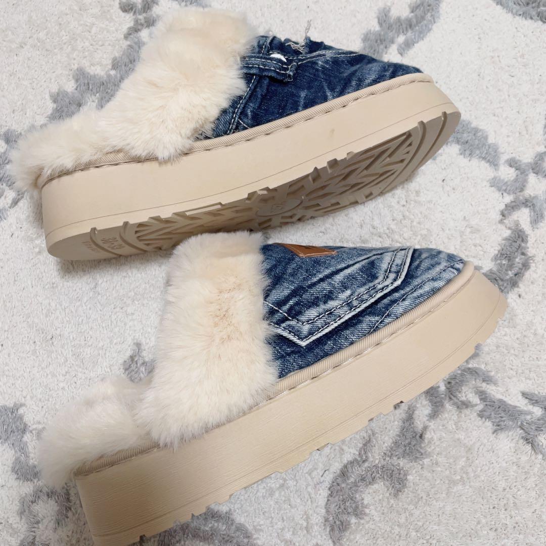 ☆専用☆3 点セット デニム リメイク ファー サンダル
