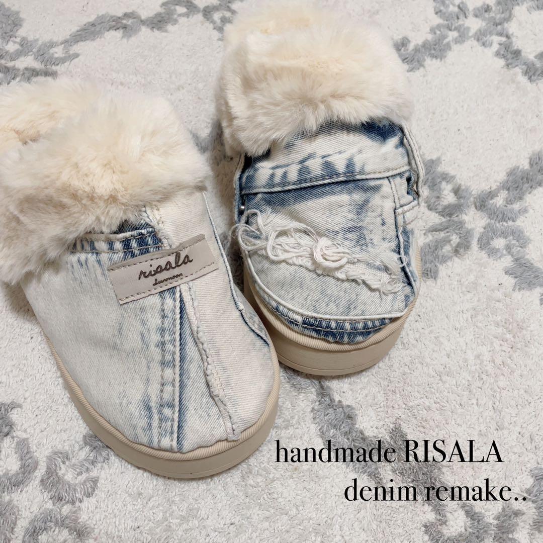 ☆専用☆3 点セット デニム リメイク ファー サンダル
