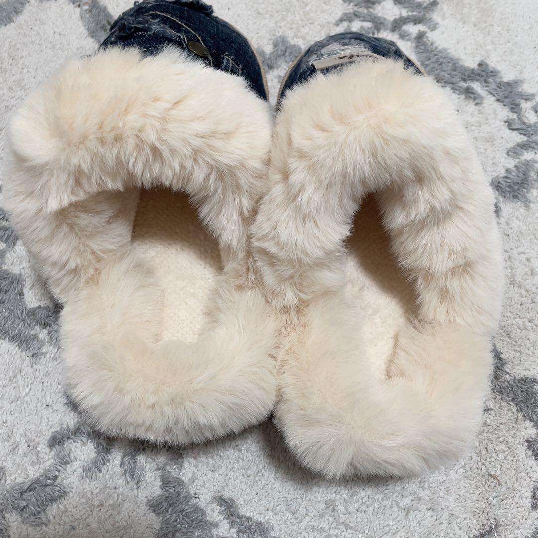 ☆専用☆3 点セット デニム リメイク ファー サンダル