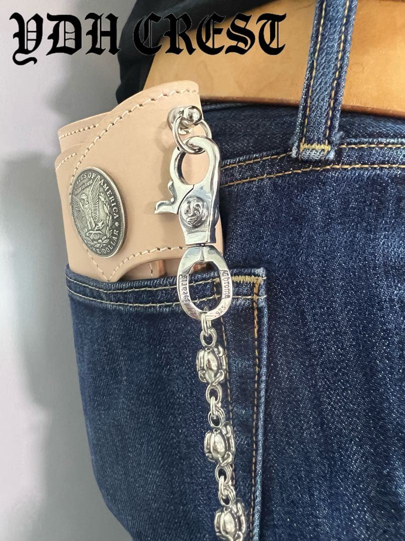 バイカー必須　ウォレット用プレーン　シルバーチェーン　TYPE1　QBKB0