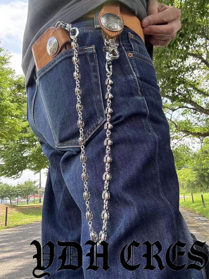 バイカー必須　ウォレット用プレーン　シルバーチェーン　TYPE1　QBKB0