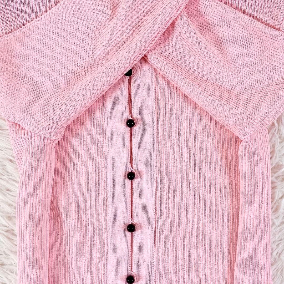 2024製✨ ルネ ニット カーディガン ロゴプレート 36サイズ ピンク
