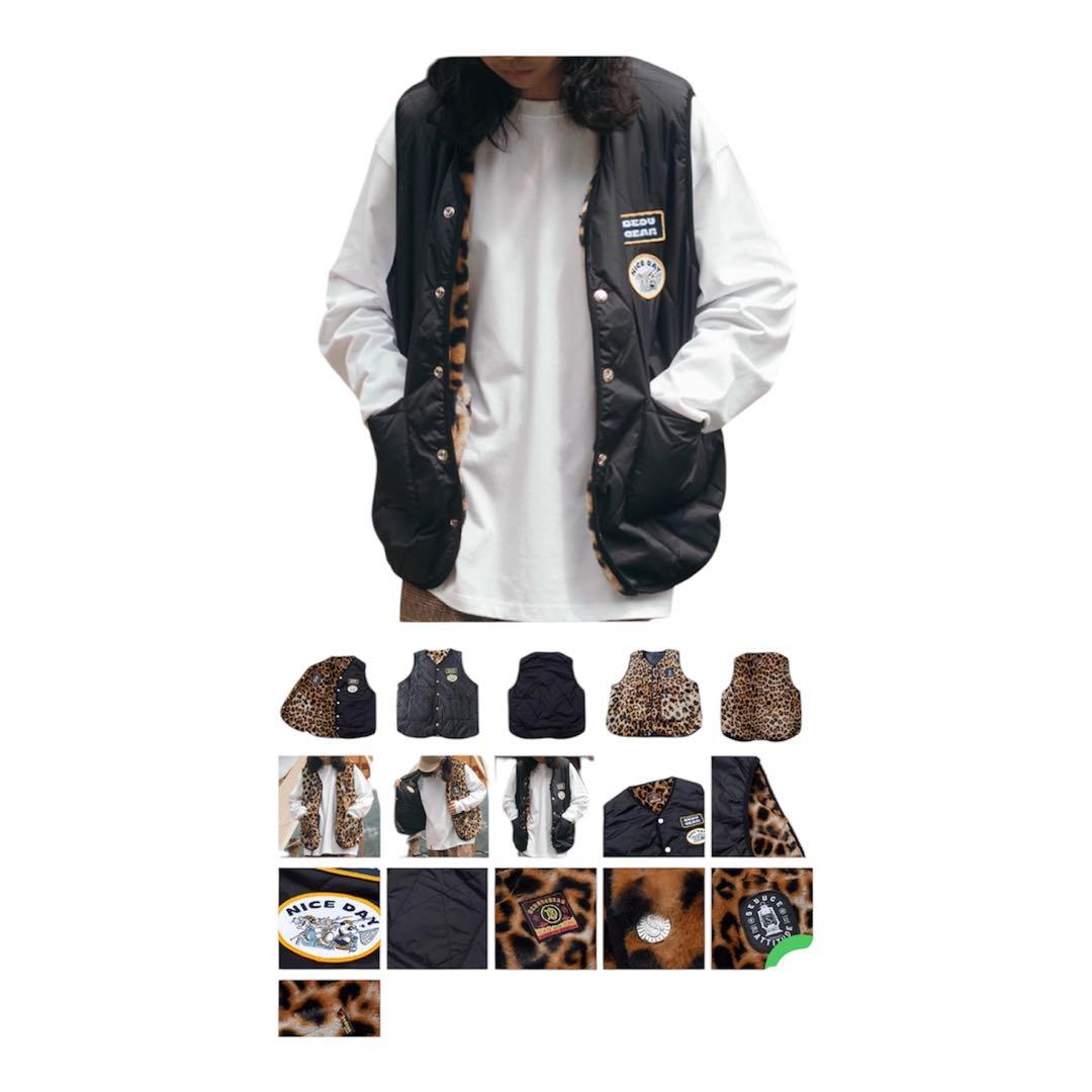 美品　アウターベスト　Leopard reversible vest 2048
