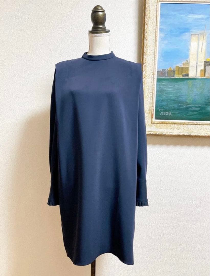 Noble ショルダータックミニワンピース 定価¥24,200 ネイビー　F