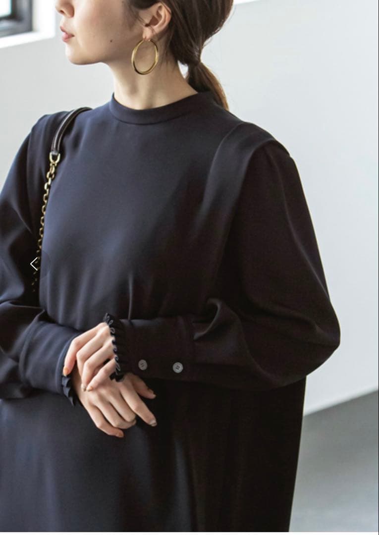 Noble ショルダータックミニワンピース 定価¥24,200 ネイビー　F