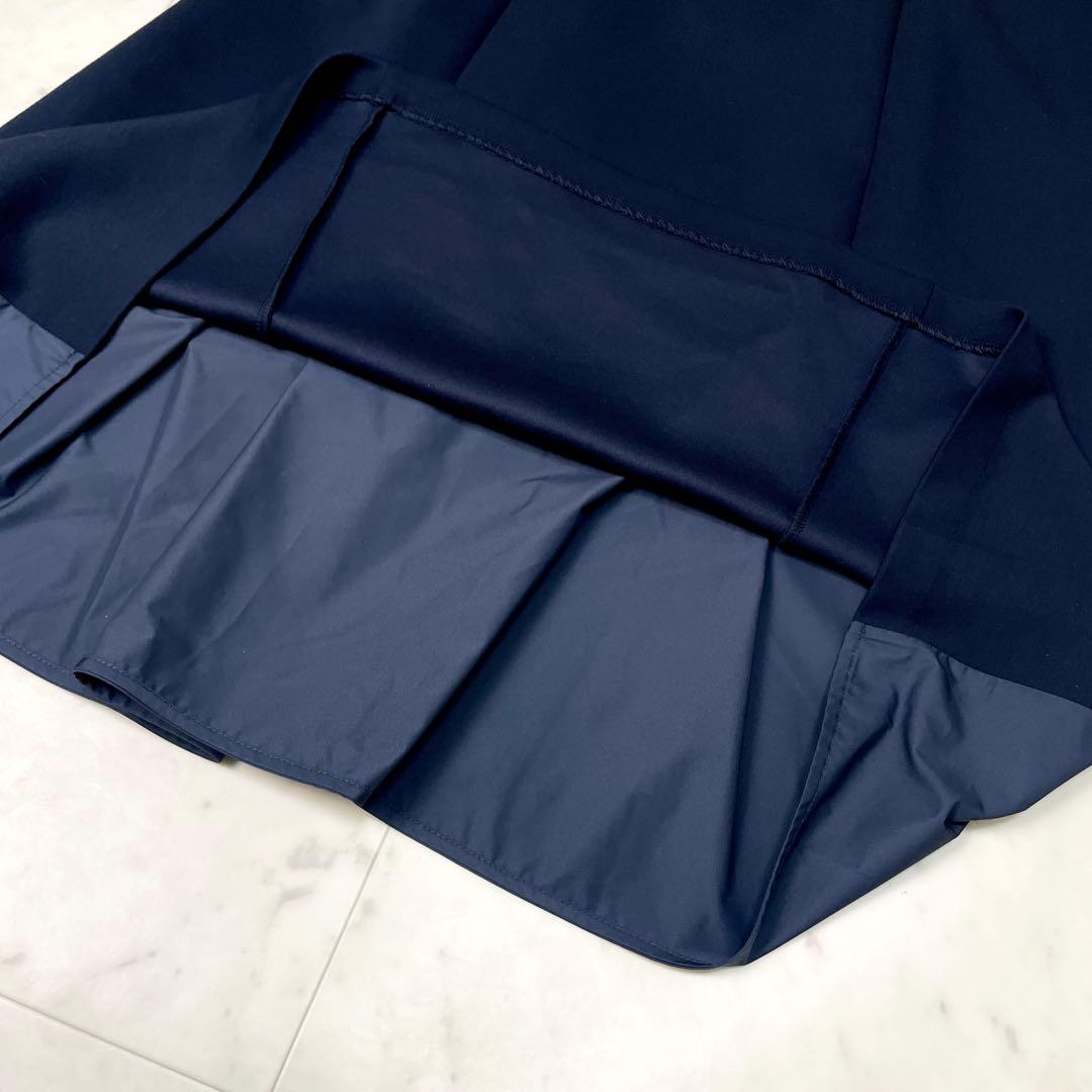 【未使用級】ビアズリー 2023AW バックペプラムフリルワンピース ネイビーF