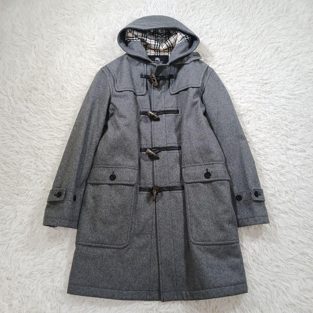 ✨美品✨バーバリーブラックレーベル　ダッフルコート　ノバチェック　カシミヤ混　M