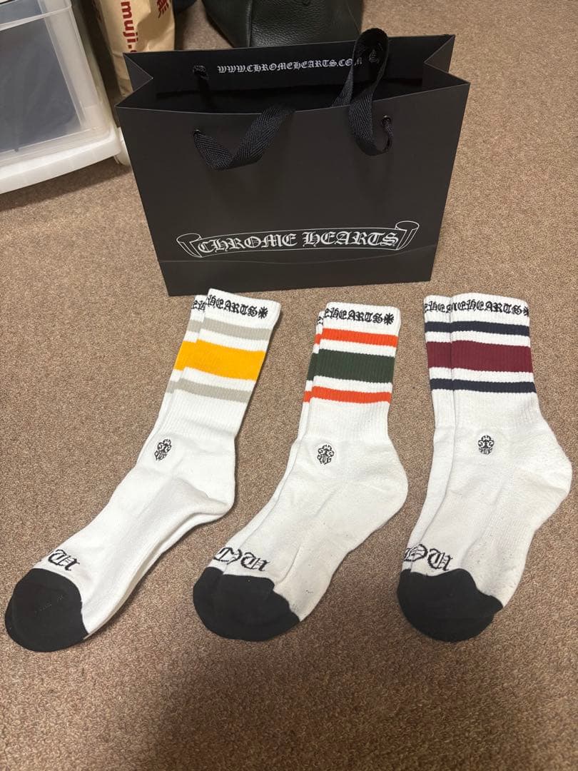 CHROME HEARTS ストライプソックス 3足セット
