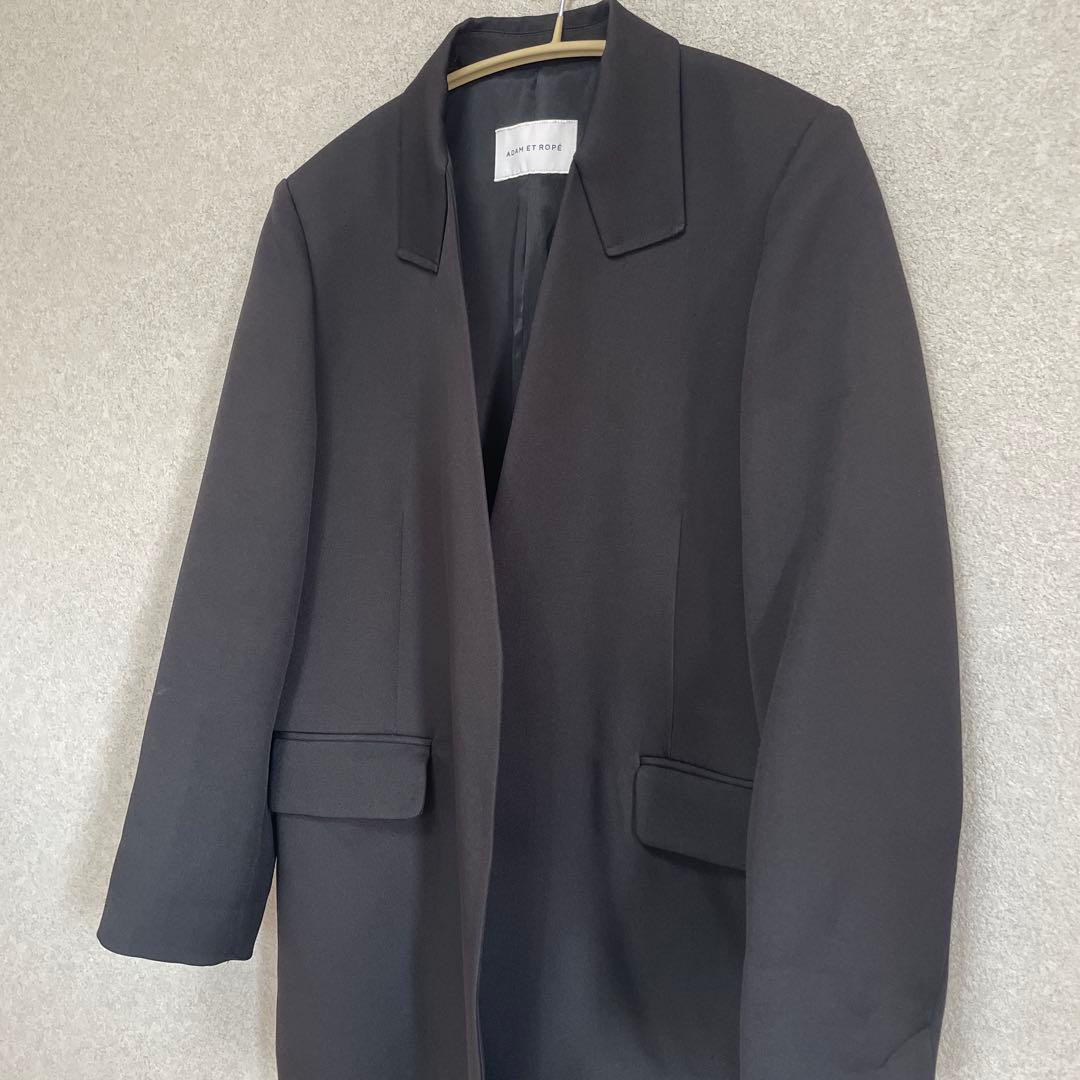 アダムエロペ　シェイプフォルムシングルジャケット　ノーカラージャケット