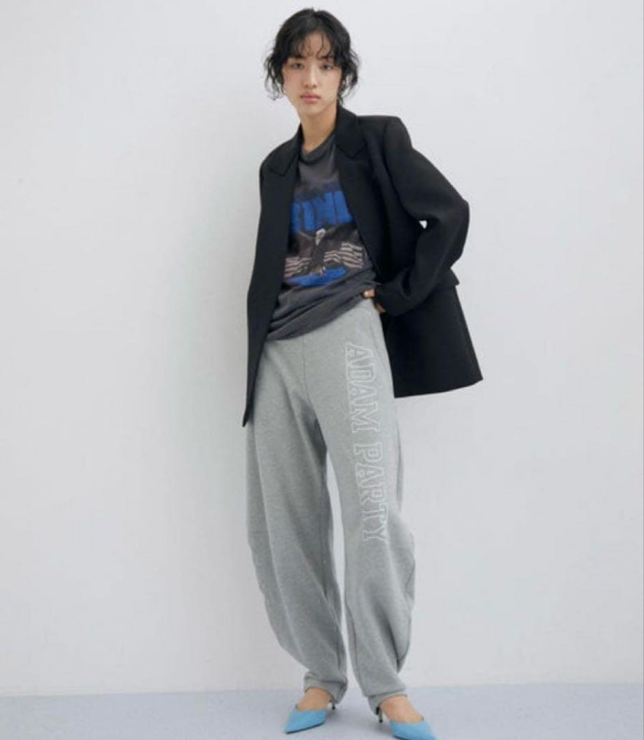 アダムエロペ　シェイプフォルムシングルジャケット　ノーカラージャケット