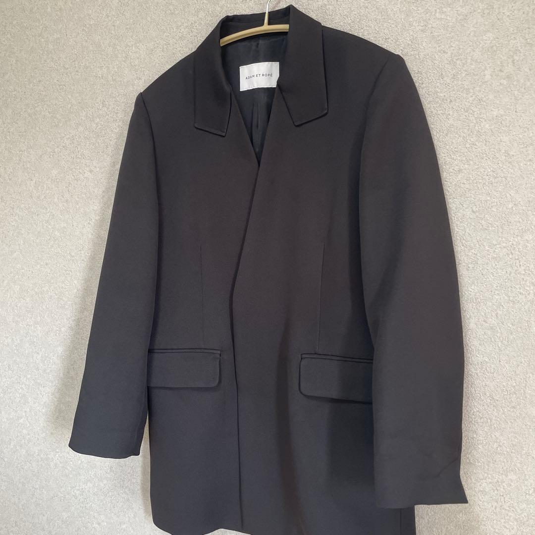 アダムエロペ　シェイプフォルムシングルジャケット　ノーカラージャケット
