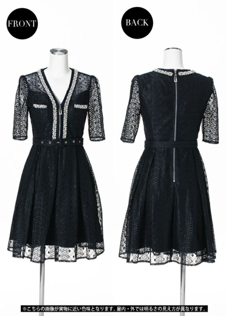 SOBRE◎コードレースビジューワンピース２ＸＬ