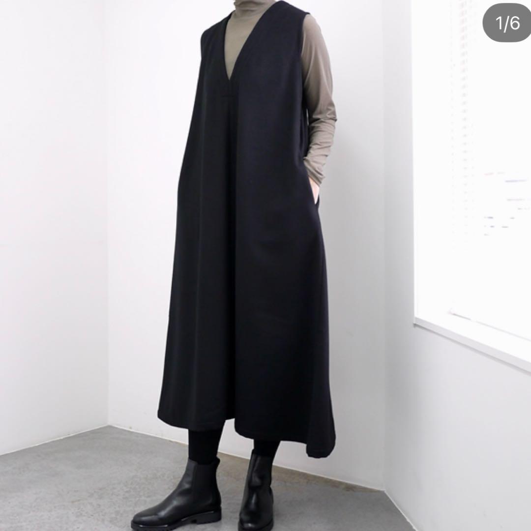 Honnete オネット スリーブレス ワイド V ドレス