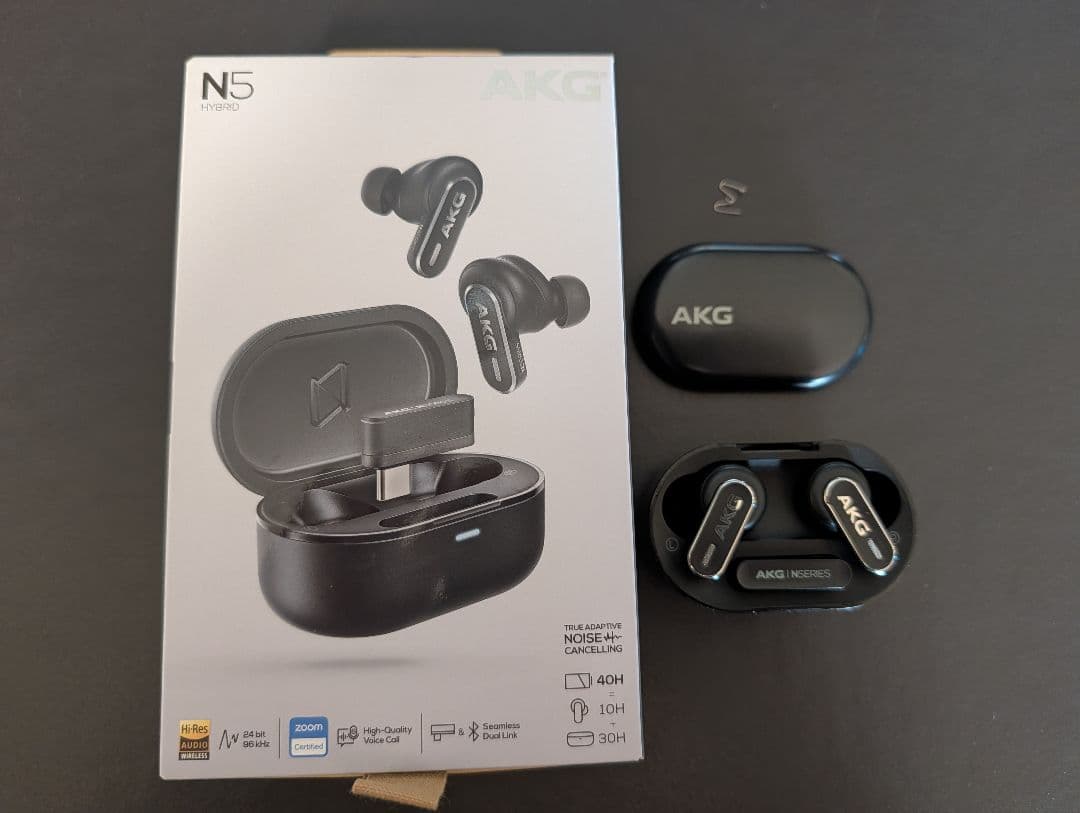 AKG N5 Hybrid ワイヤレスイヤホン ブラック