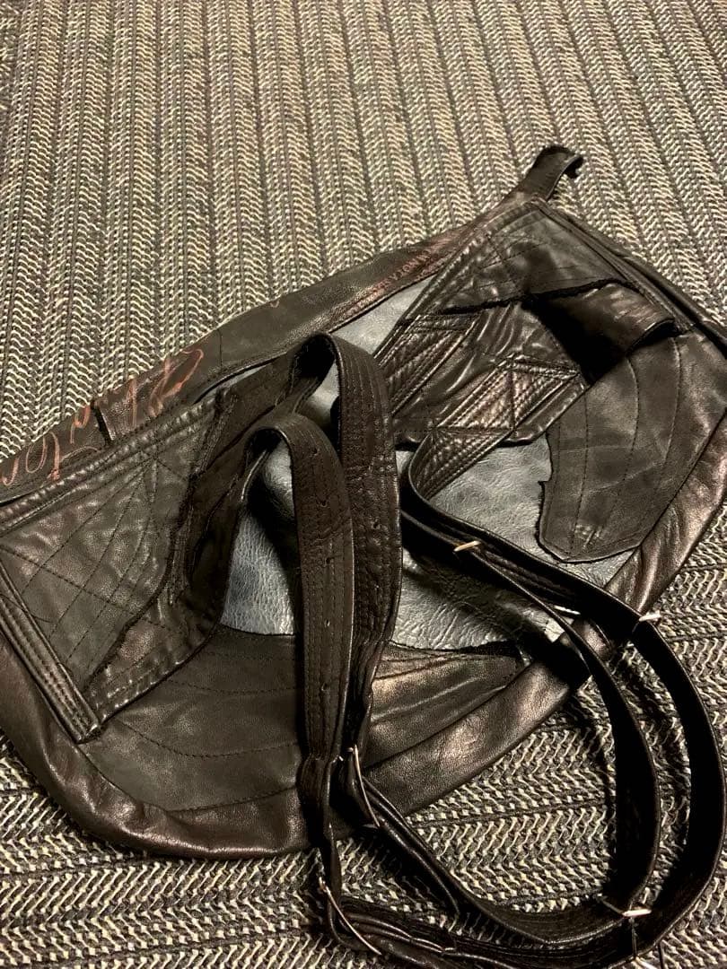 all leather shoulder × body 2way bag