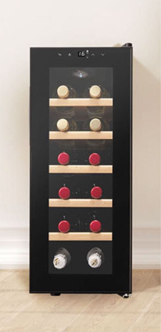 ワインセラー 小型 スリム 12本 ウッド棚 自宅用 ワインクーラー家庭用