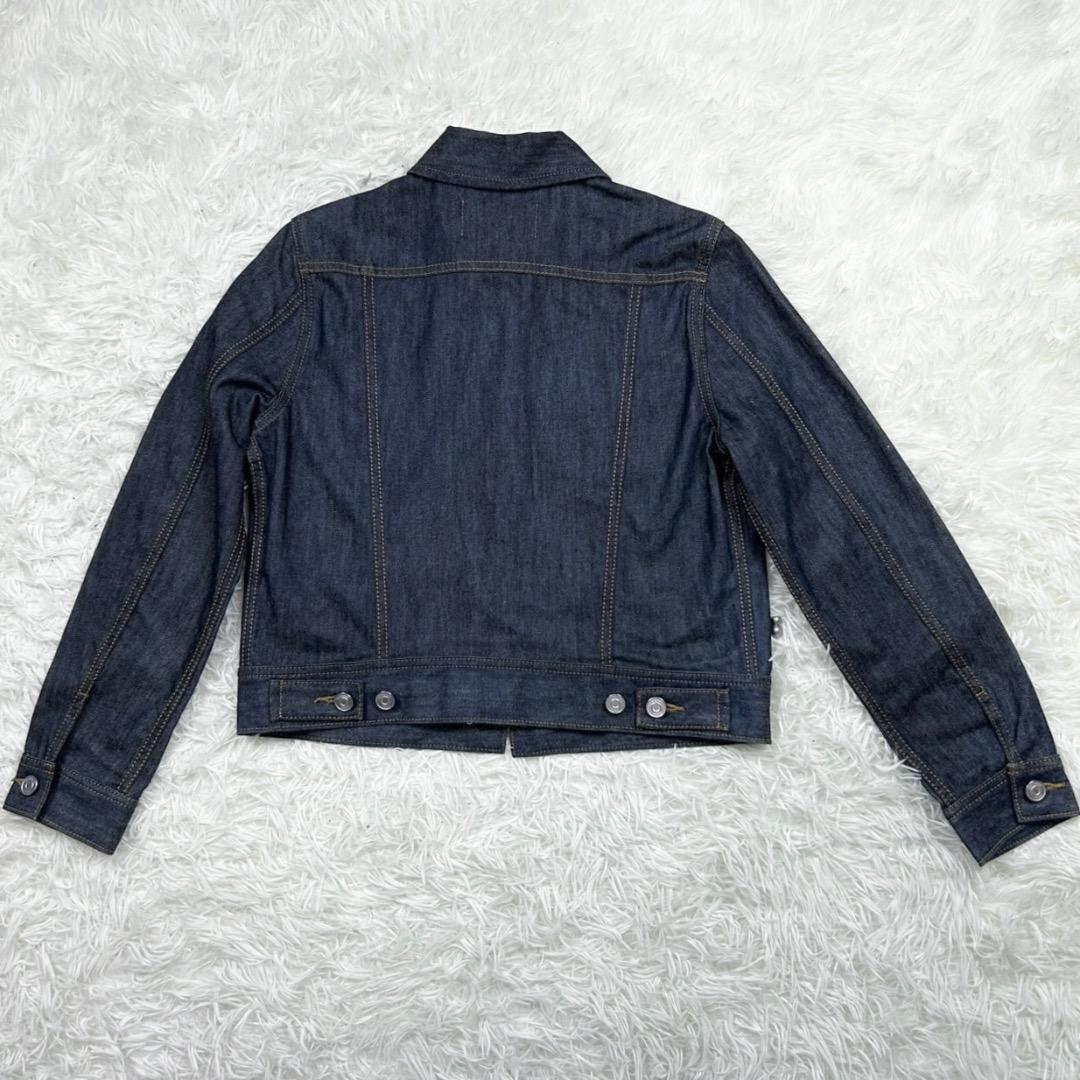 コーチ COACH デニムジャケット レディース 刺繍ロゴ レザー S ブルー