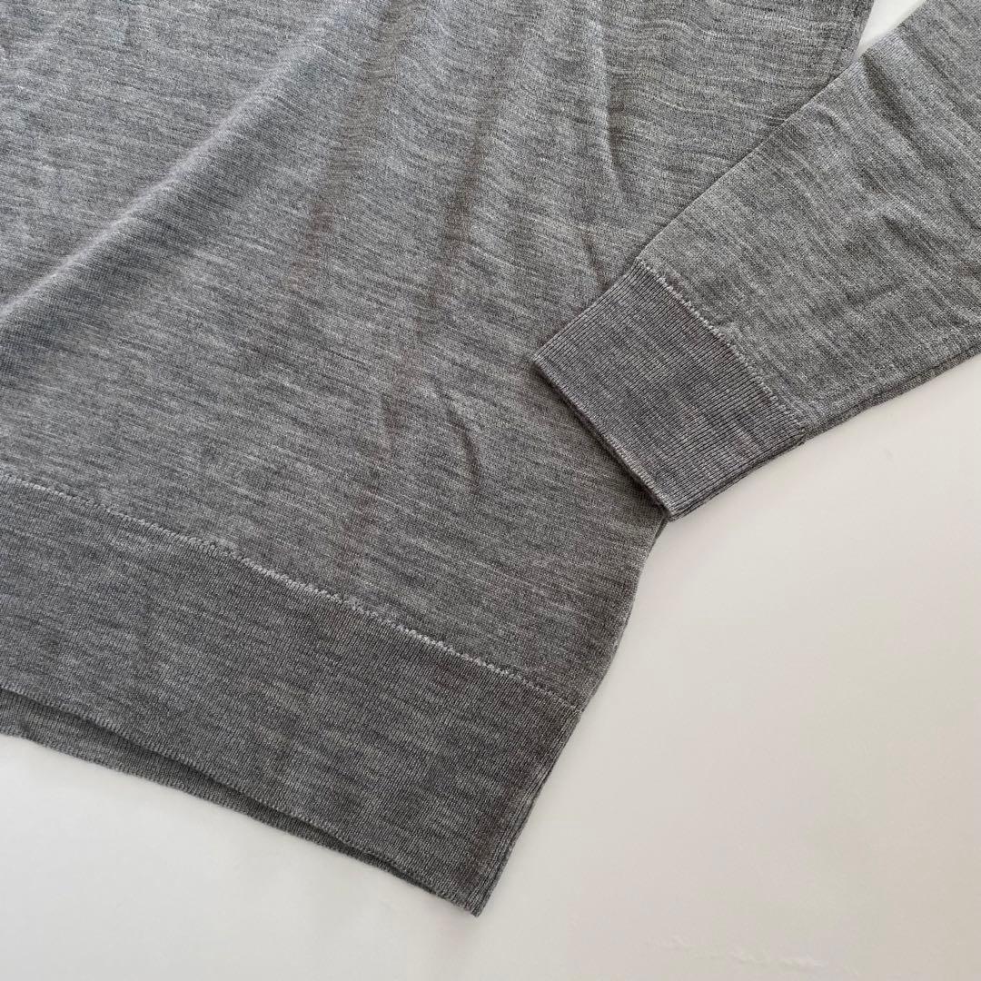 イギリス製 john smedley ニットポロ グレー S ウール