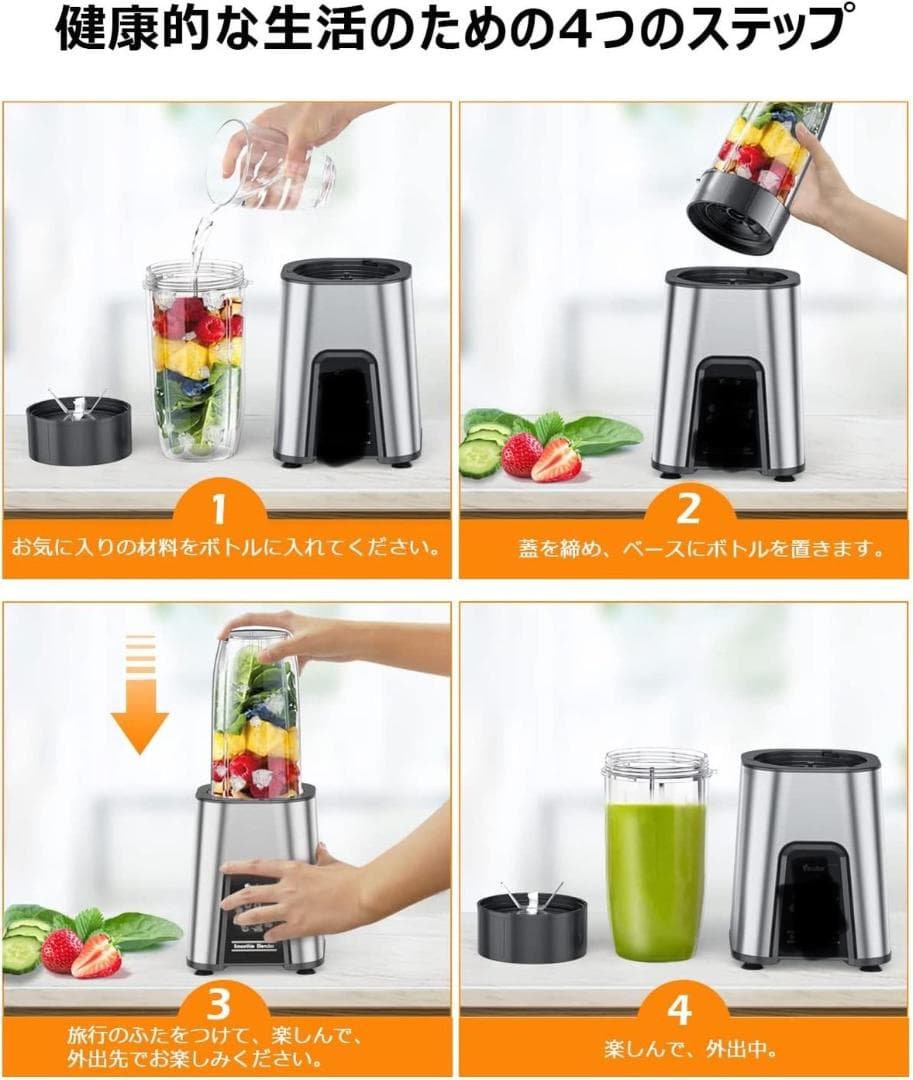 1台多役＆業務級850W❣野菜も果物もあっという間に滑らかジュースに❤ジューサー