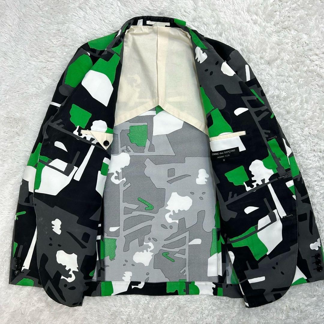 5947【希少デザイン】コムデギャルソン‪☆マルチカラー総柄テーラードジャケット