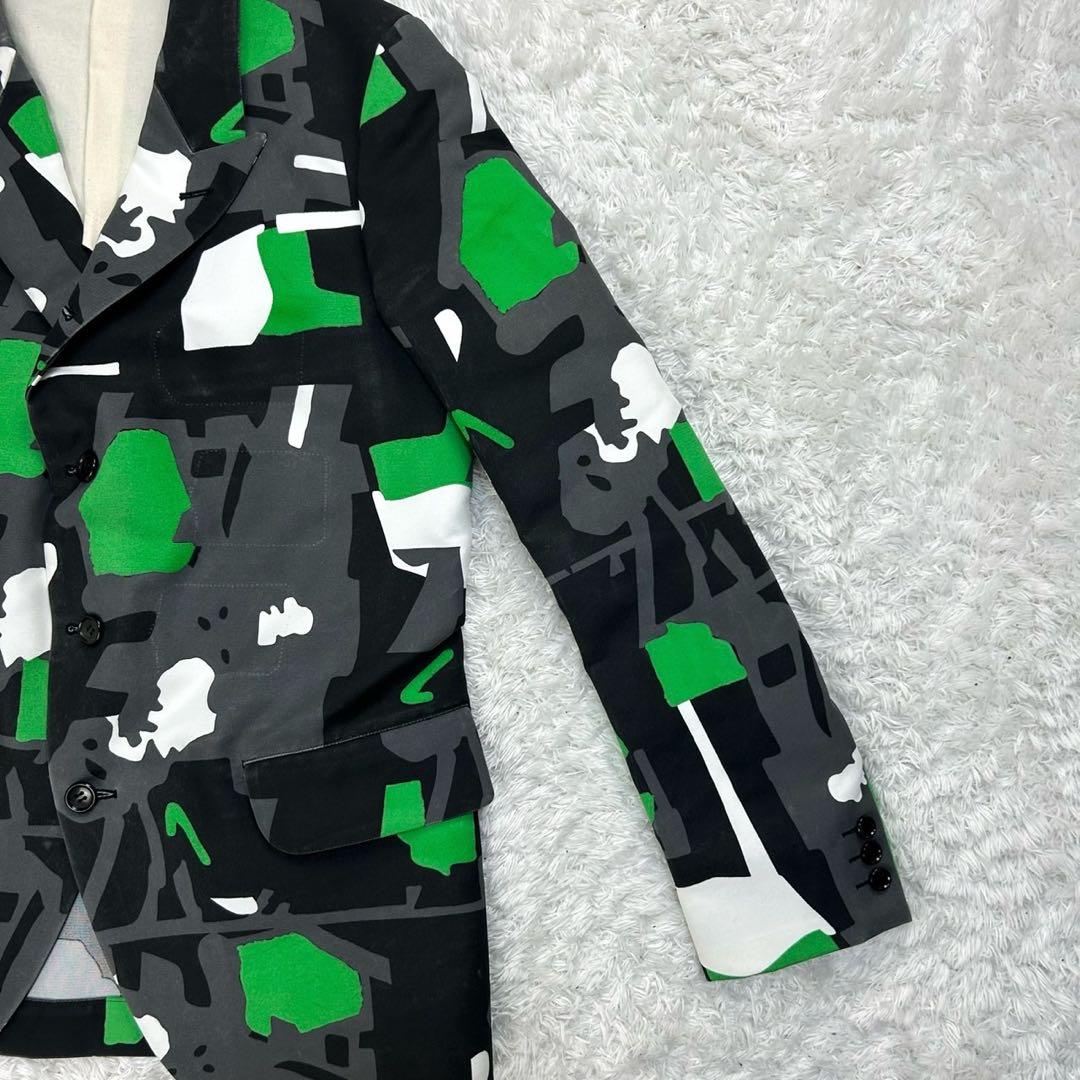 5947【希少デザイン】コムデギャルソン‪☆マルチカラー総柄テーラードジャケット