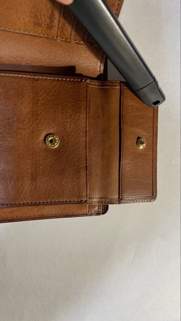 ココマイスター 2つ折り財布、ダークネイビー 美品