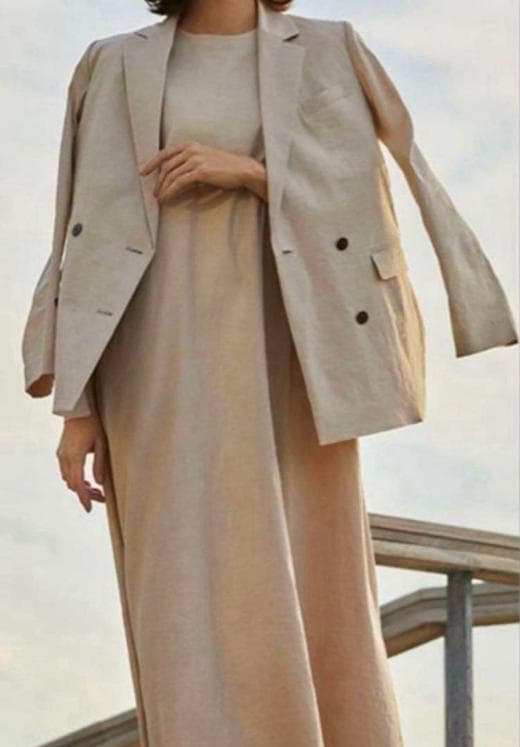 22S セオリーリュクス テーラードジャケット ダブル ベージュ リネン 32