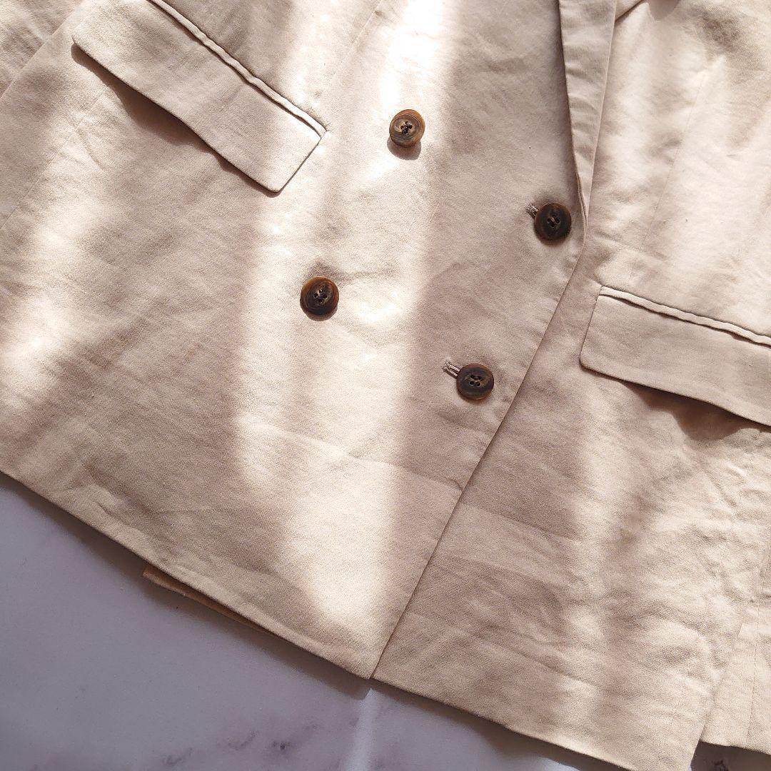 22S セオリーリュクス テーラードジャケット ダブル ベージュ リネン 32