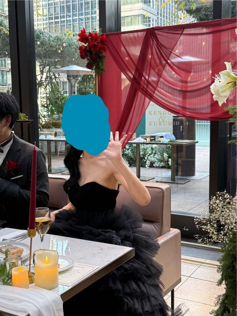 ブラックベロアチュールドレス