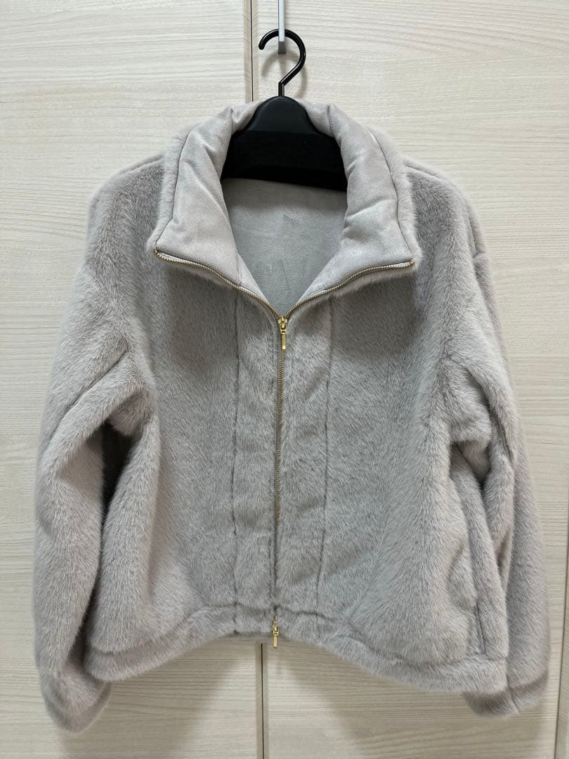 ルクールブラン　ミンクタッチスタンドカラーファーブルゾン