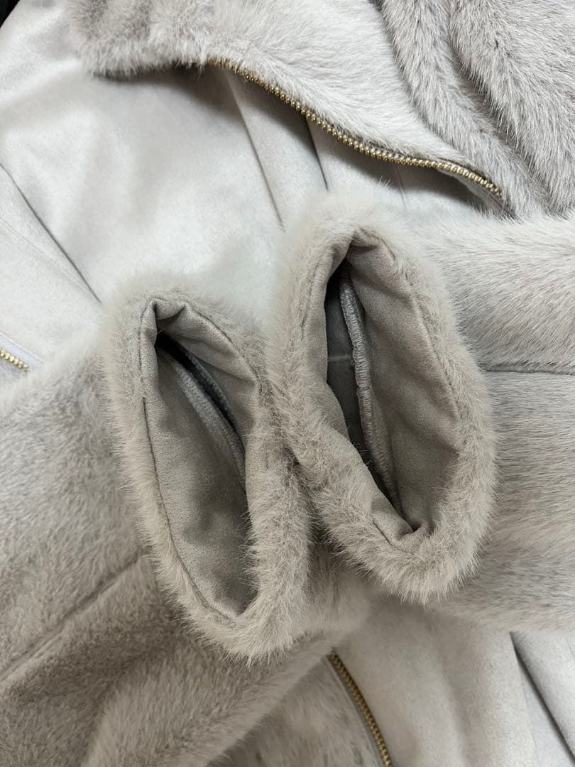 ルクールブラン　ミンクタッチスタンドカラーファーブルゾン