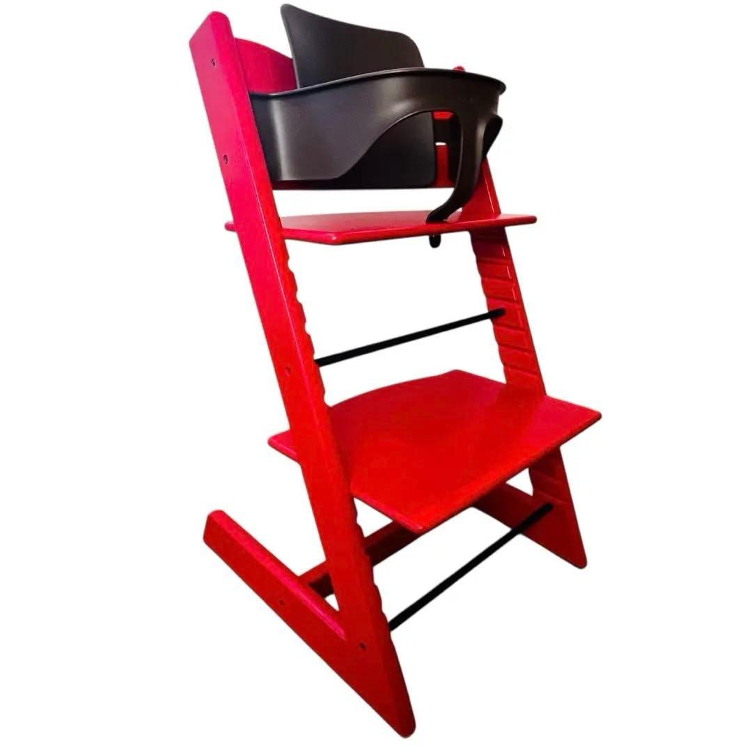 【良品 廃番】ストッケ トリップトラップ レッド シリアル4 ベビーガード付き