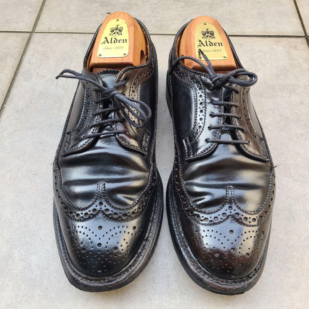 7D Alden 9751 コードバン ロングウイング ブラック