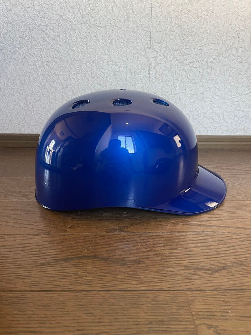 ミズノ限定軟式用　キャッチャー用ヘルメットツバ付き　ロイヤルブルーメタリック　L