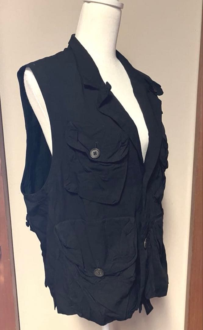 Yohji Yamamoto pour homme デザインベストJK 黒