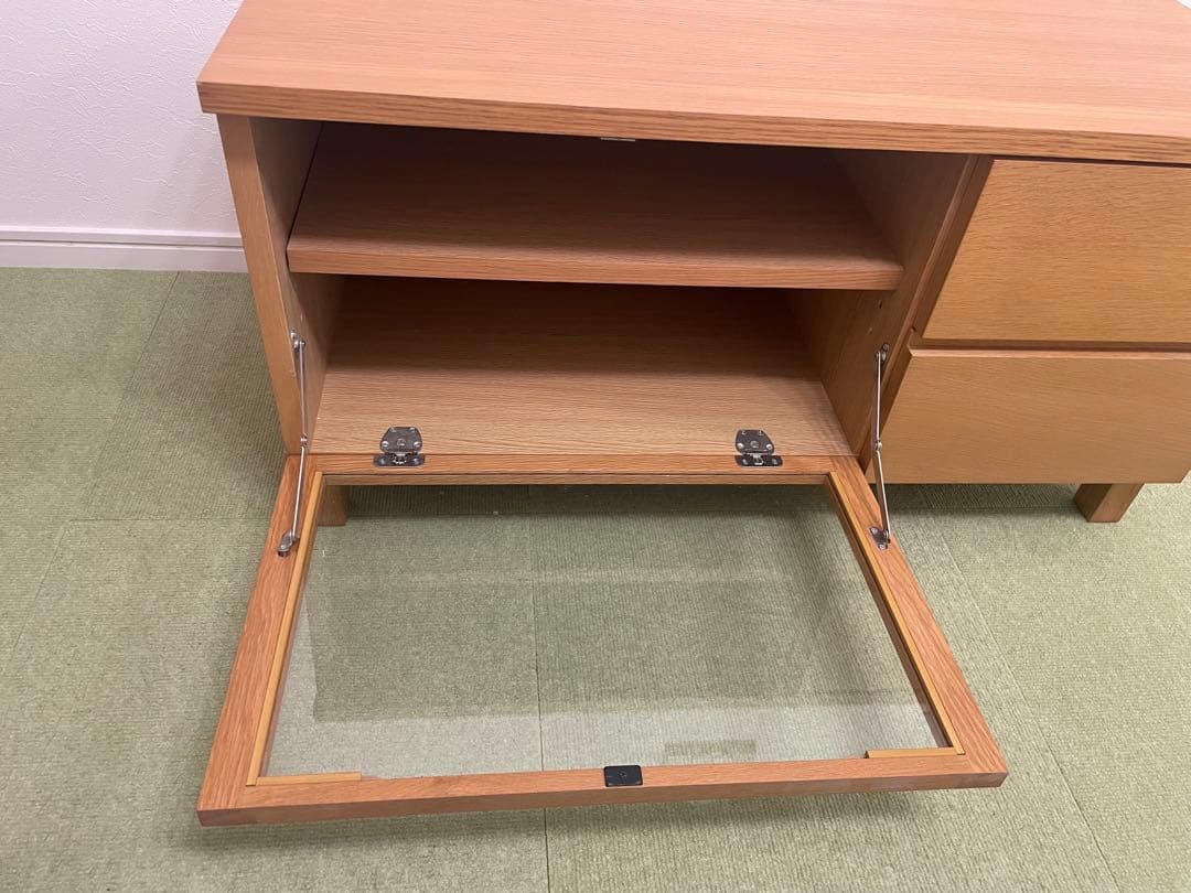無印良品 ナチュラルウッド テレビ台 ガラス扉付き